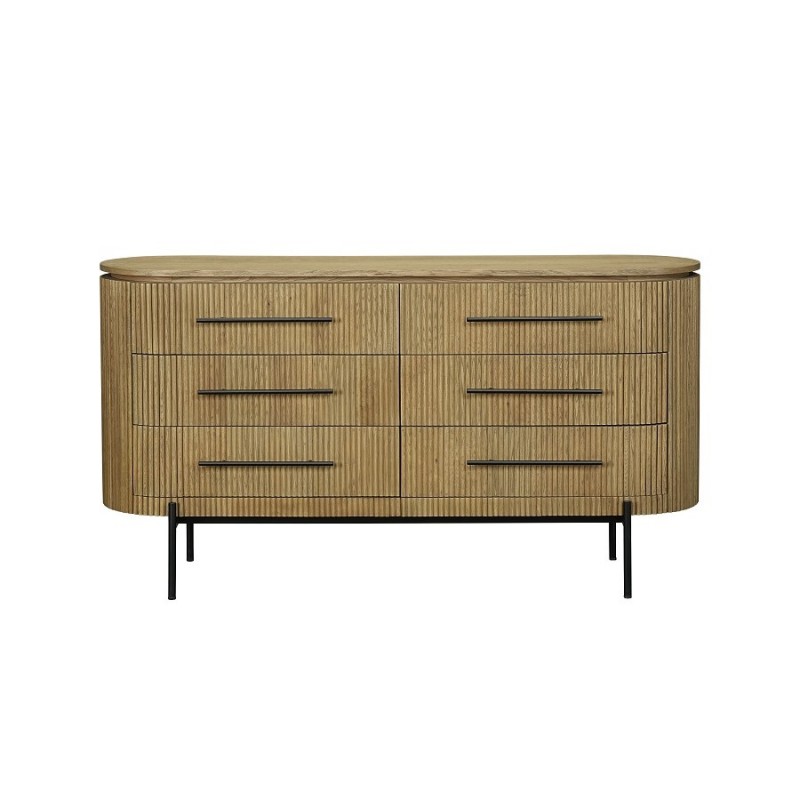 CHEST OF 6 DRAWERS BEIGE OAK 160 - CABINETS, SHELVES